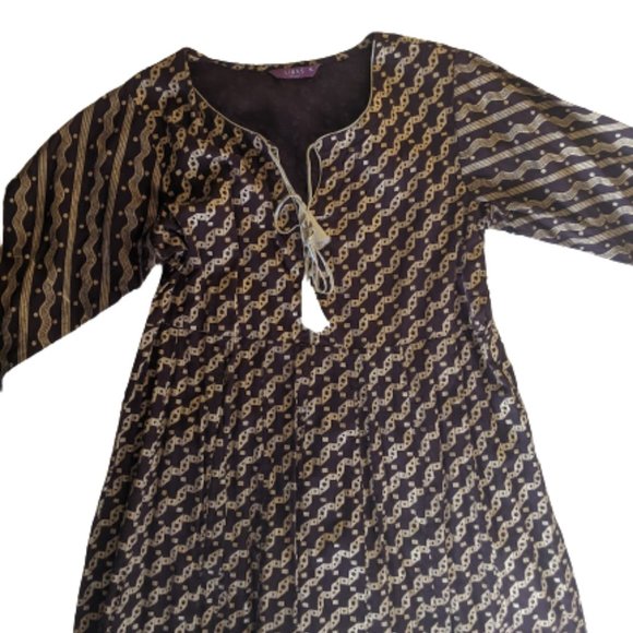 Brown and Gold Authentic Indian Dress XL NWOT NEW - Picture 2 of 8